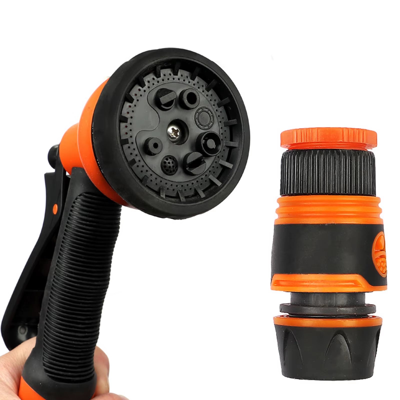 10/20M Automatic Rewind Hose Reel with 7 Pattern Hose Nozzle Water Hose Reel Slow Return System for Car Garden