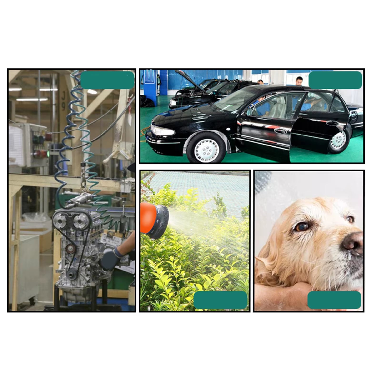 10/20M Automatic Rewind Hose Reel with 7 Pattern Hose Nozzle Water Hose Reel Slow Return System for Car Garden